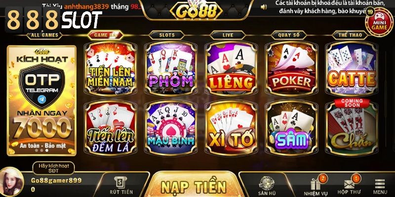 Go88 là nền tảng cá cược hàng đầu nổi bật trong lĩnh vực game bài đổi thưởng